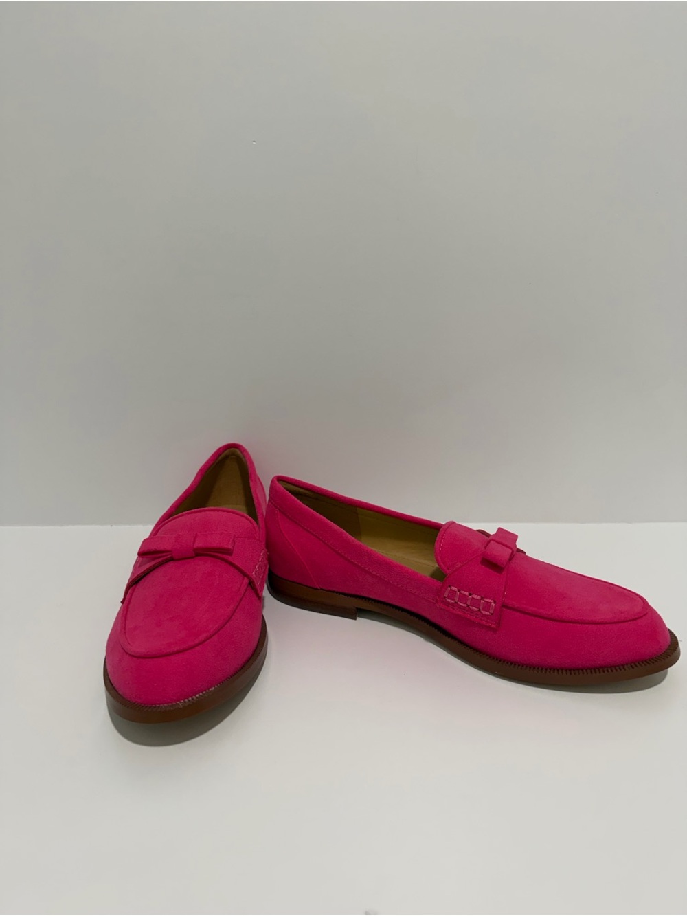 J. Crew Factory Sueded bow loafers in ​​ Sweet Fuschia New size 6.5 CF737 $138